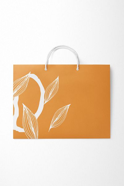 AkalBatu Τσάντα Kraft με Floral Pattern No1 Σειρά 25 - Χρώμα Πλακάκι, 40x30x12 cm