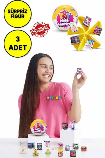 TOYFEST 3 ADET Toy Mini Brands Sürpriz Paket - Popüler Markaların Minyatür Sü...