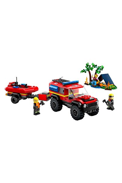 TOYFEST شاحنة City 4x4 - لعبة بناء مع قارب إنقاذ وقطع 60412