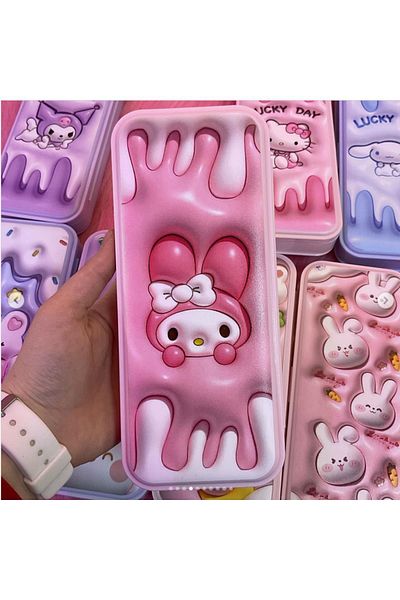 TOYFEST علبة أقلام رصاص بلاستيكية متعددة الأقسام من My Melody