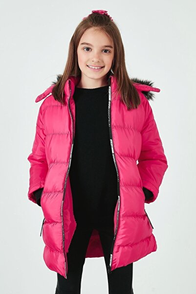 Lela Αποσπώμενη κουκούλα με βελούδινη επένδυση από ψεύτικη γούνα στο πέτο Χειμερινό παλτό για κορίτσια 57690200