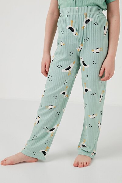 Lela Baskılı Beli Lastikli Gömlek Yaka Kısa Kollu Pijama Takımı Kız Çocuk TAKIM 6576001