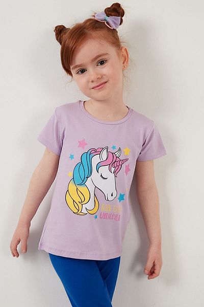 Lela Tricou din bumbac cu decolteu rotund cu imprimeu Tricou pentru fete6211035