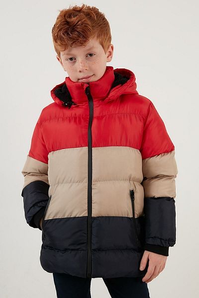 Lela Plush Lined Removable Hooded Puffer Coat Boy's COAT 57611967