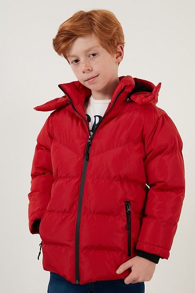 Lela Plush Lined Removable Hooded Winter Coat with Pockets Boys' Coat 5761587