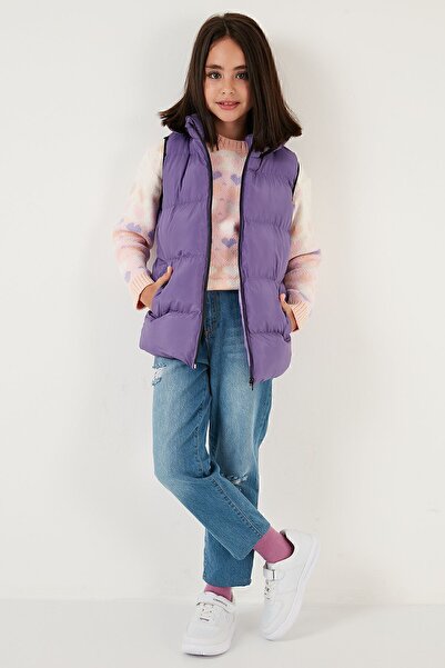 Lela Fermuarlı Kapüşonlu Cepli Şişme Yelek Unisex Çocuk YELEK 5761983