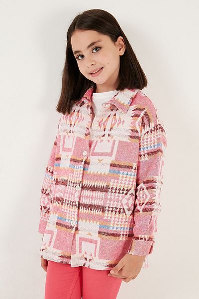 Lela Ethnic Patterned Winter Lumberjack Shirt Girls' SHIRT CF24W81785
