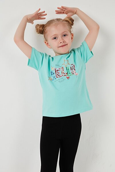 Lela Cotton Crew Neck Short Sleeve Tights Top and Bottom Set Girl's SET6212001