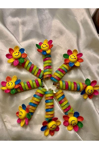 Freya Smiling Sun Spring Flower Patterned Children's Buckle - Single Spiral
