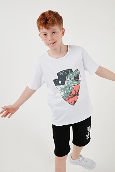 Lela Бавовняний комплект з регулярним кроєм, з велосипедним коміром, шортами та верхньою частиною для хлопчиків КОМПЛЕКТ 6212018