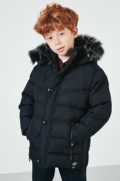 Lela Штучне хутро з підкладкою з плюшу, знімний капюшон, куртка для хлопчиків 5763028