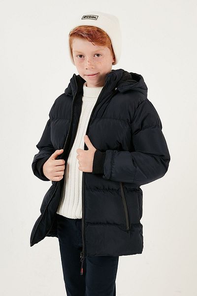 Lela Αποσπώμενη κουκούλα Puffer Coat με βελούδινη εσωτερική επένδυση ΜΠΟΥΦΑΝ για αγόρια 5763038
