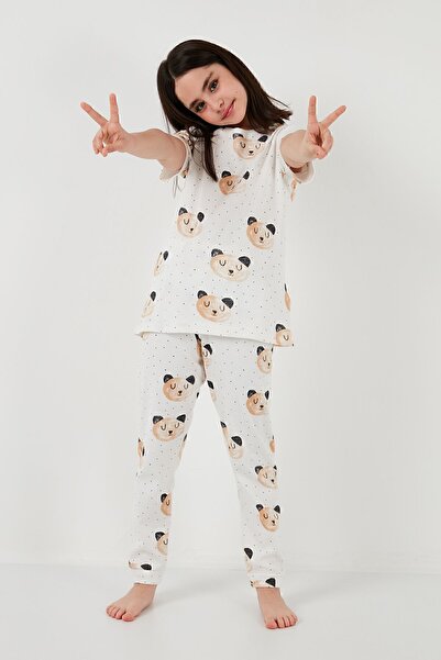 Lela 100% бавовна, велосипедна комір, короткий рукав, піжамний комплект для дівчаток, комплект 6651002