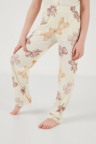 Lela Printed Elastic Waist Shirt Collar Short Sleeve Pajamas Set Girl's SET6576001