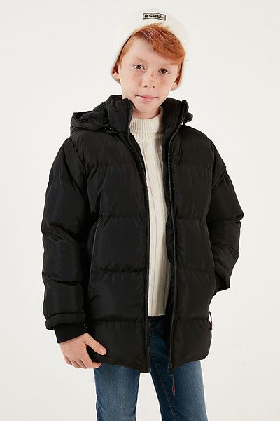 Lela Plush Lined Removable Hooded Puffer Coat Boy's COAT 5763038