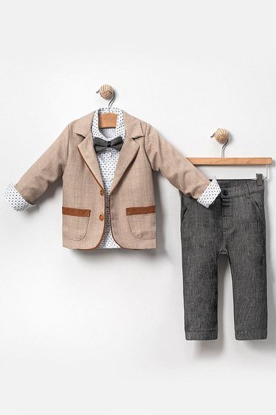 LULU Kids Fiú öltöny dzseki - 4 darabos kaspikus csokornyakkendővel és Slopettel
