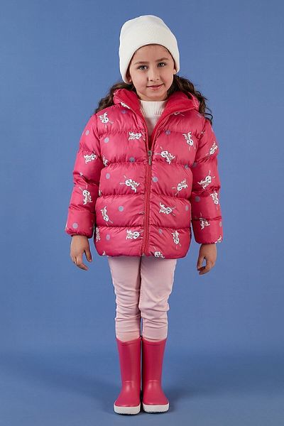 Lela Παλτό για κορίτσια με εμπριμέ μαλακό fleece με κουκούλα Puffer 5763001