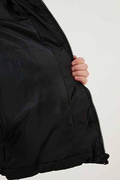 Lela Yakası Suni Kürklü Kapüşonlu Cepli Mont Kız Çocuk Mont 6028720