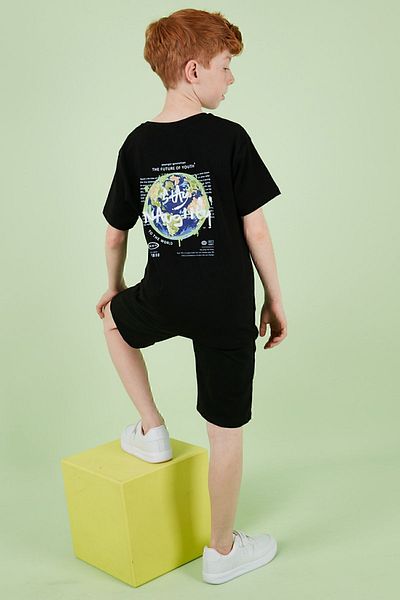 Lela Cotton Printed Crew Neck Short Sleeve Shorts Suit Boys' SET6212010