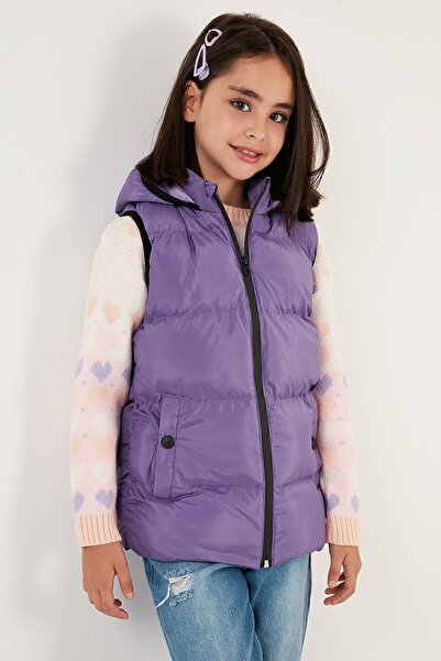 Lela Fermuarlı Kapüşonlu Cepli Şişme Yelek Unisex Çocuk YELEK 5761983