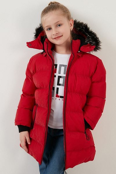 Lela Girl's Winter Coat with Faux Fur Collar, Plush Lining, Removable Hooded Slim-Fit Winter Coat 5