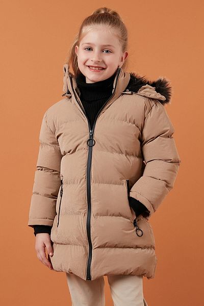 Lela Girl's Winter Coat with Faux Fur Collar, Plush Lining, Removable Hooded Slim-Fit Winter Coat 5
