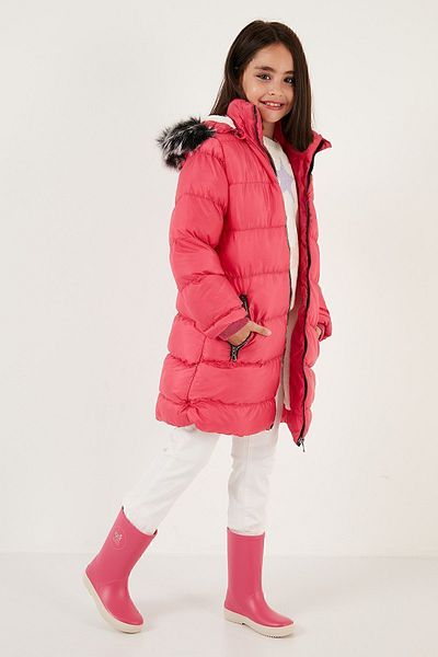 Lela Plush Lined Removable Hooded Water Resistant Coat Girl's COAT 5761910