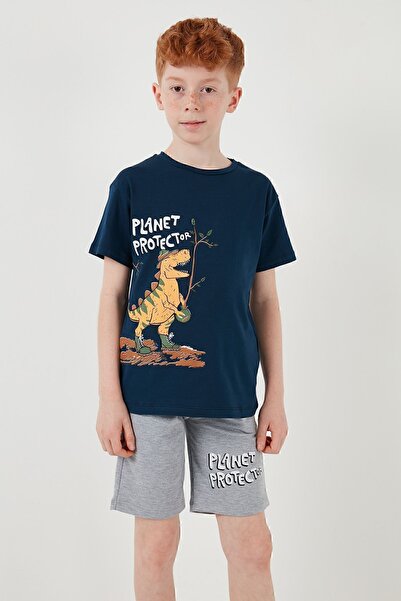 Lela Бавовняний комплект з регулярним кроєм, з велосипедним коміром, шортами та верхньою частиною для хлопчиків КОМПЛЕКТ 6212009