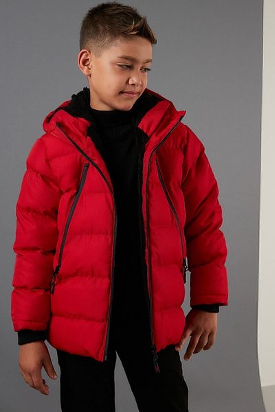 Lela Hooded Puffer Coat with Plush Lining and Zippered Pockets Boys' Coat 5760040