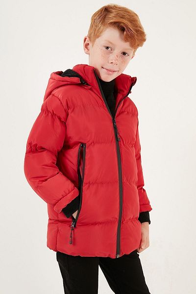 Lela Plush Lined Removable Hooded Puffer Coat Boys' Coat 5763038