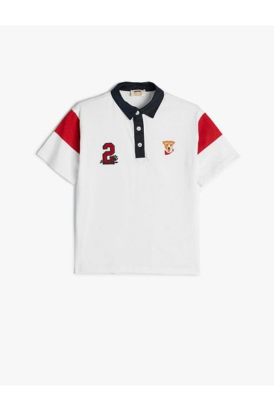 Koton Bavlněné sportovní tričko Polo s krátkým rukávem - Detail na knoflík