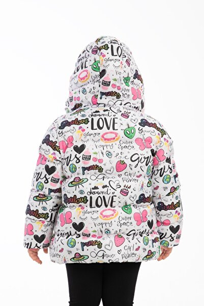 Outriverkids Φλις κοριτσιού μέσα σε γούνινο κουκούλα για κορίτσια με γραμμένο σχέδιο πεταλούδας Χειμερινό μπουφάν μπουφάν Parka