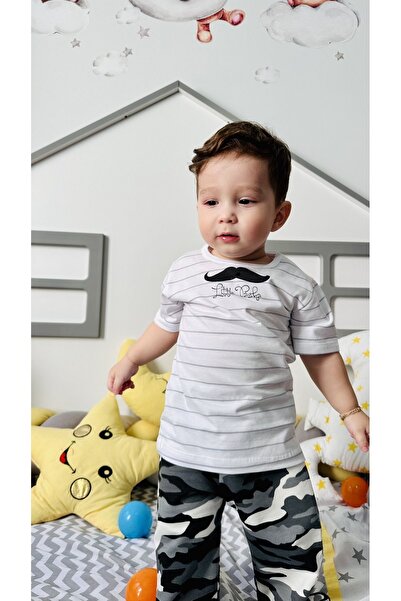 TD Collection Kamuflaj Desen Gri Renk Erkek Çocuk Bebek Pantolon