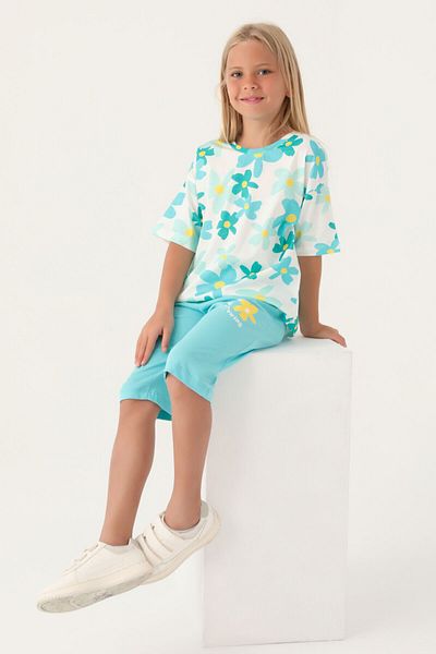 Rolypoly Daisy Blue Girl's Capri Set