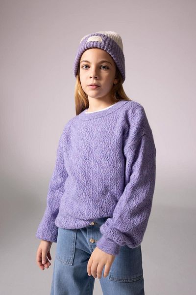 DeFacto Pulover pentru fete cu decolteu triplu B3865a823wn