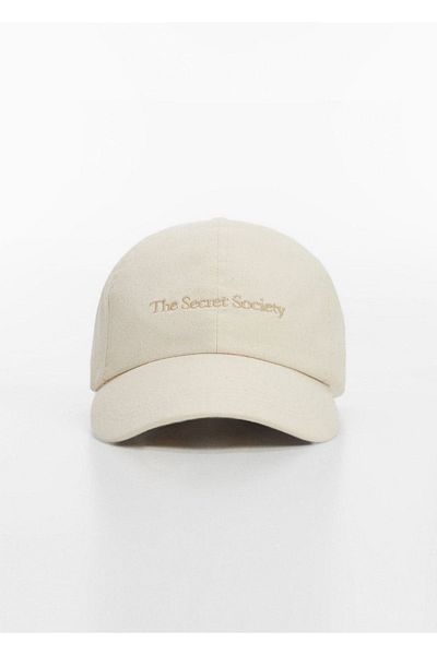 MANGO Woman Text Embroidered Hat - Stylish and Comfortable Design