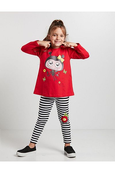 Denokids Ruffled Tip Tunic Set