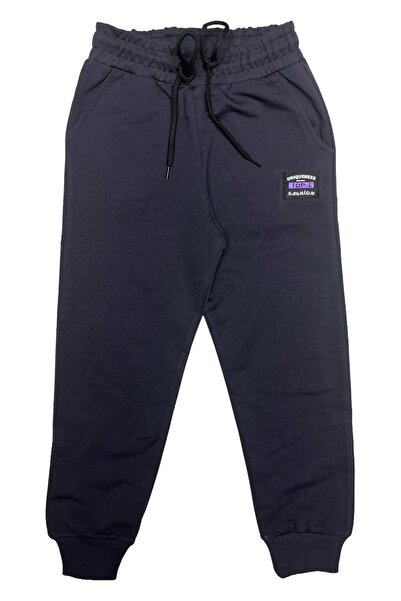 Cloise Likralı 2 Ip Unisex Çocuk Ribanalı  Füme Eşofman Alt