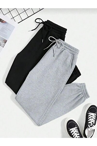 EKİNCLASS MEn's Sports JoggEr SwEatPants Set of 2 - Black and Gray with PockE...