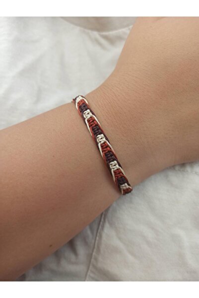 TREND 3 Renkli Örgü Makrome ip bileklik