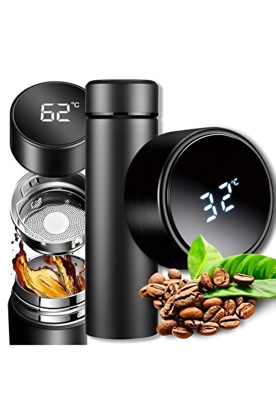 EXENET 500ml Premium Lcd Screen - Touch Stainless Steel Thermos Flask with Di...