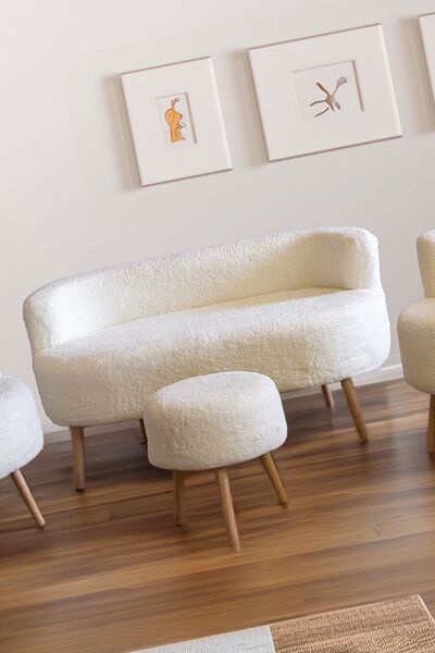 YAPKAR Çay Seti Koltuk Takımı - Cafe, Ofis, Balkon, Kafe, Bahçe, Salon Mobilyası Puf Hediyeli