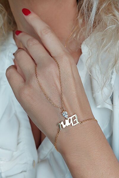 VAOOV 925 Ayar Gümüş Dama Taşlı Isimli Şahmeran Bileklik