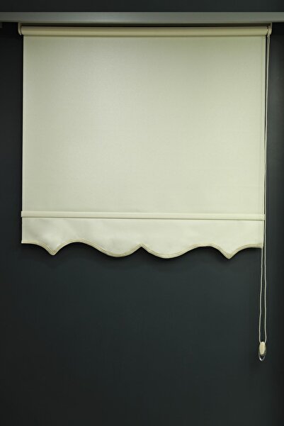 DecoViva Etekli Mat Sedef Simli Stor Perde Krem Güneşlik Ofis Mutfak Çocuk Odası Yatak Odası Salon Perdesi