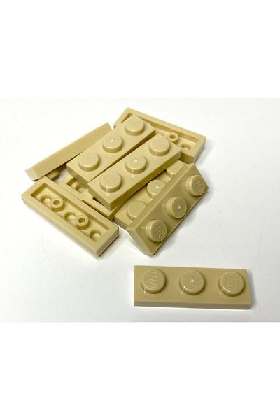 LEGO Moc Custom - 1X3 Flat Brick Tan Accessory Plate, 4 Pieces Will Be Sent