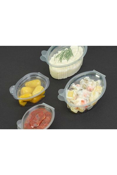 Ceylin Plastic Disposable Self-Lid 80 Gr /cc Leakproof Sauce Container 100 Pcs. Meat Broth,
