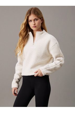 Calvin Klein Cropped Sherpa Fleece Pullover Fiyat Yorumlar Trendyol