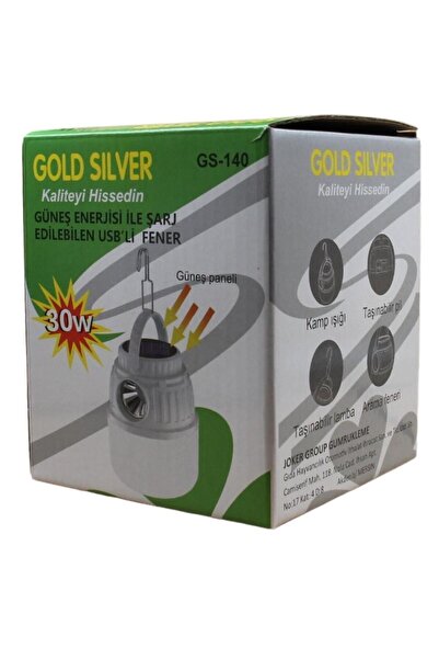 GoldSilver GOLD SİLVER GS-140 USB Lİ GÜNEŞ PANELLİ LAMBA