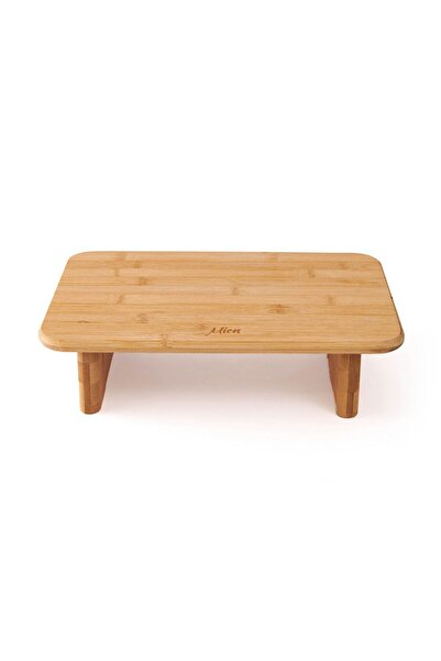 woodhub Mien Bambu Ayaklı Diktörtgen Kesme Tahtası - Bej - 34x22x9 cm