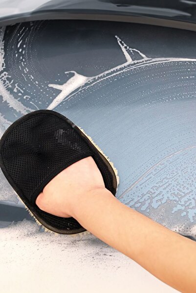 AfterTimes Araba ve Motorsiklet Yıkama Fırçası, Yünlü Temizlik Eldiveni, Köpü...